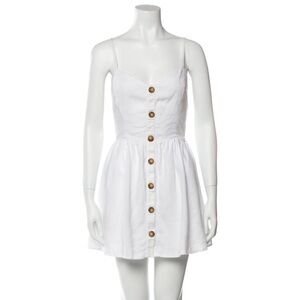 Reformation Ivory Button-Down Mini Dress